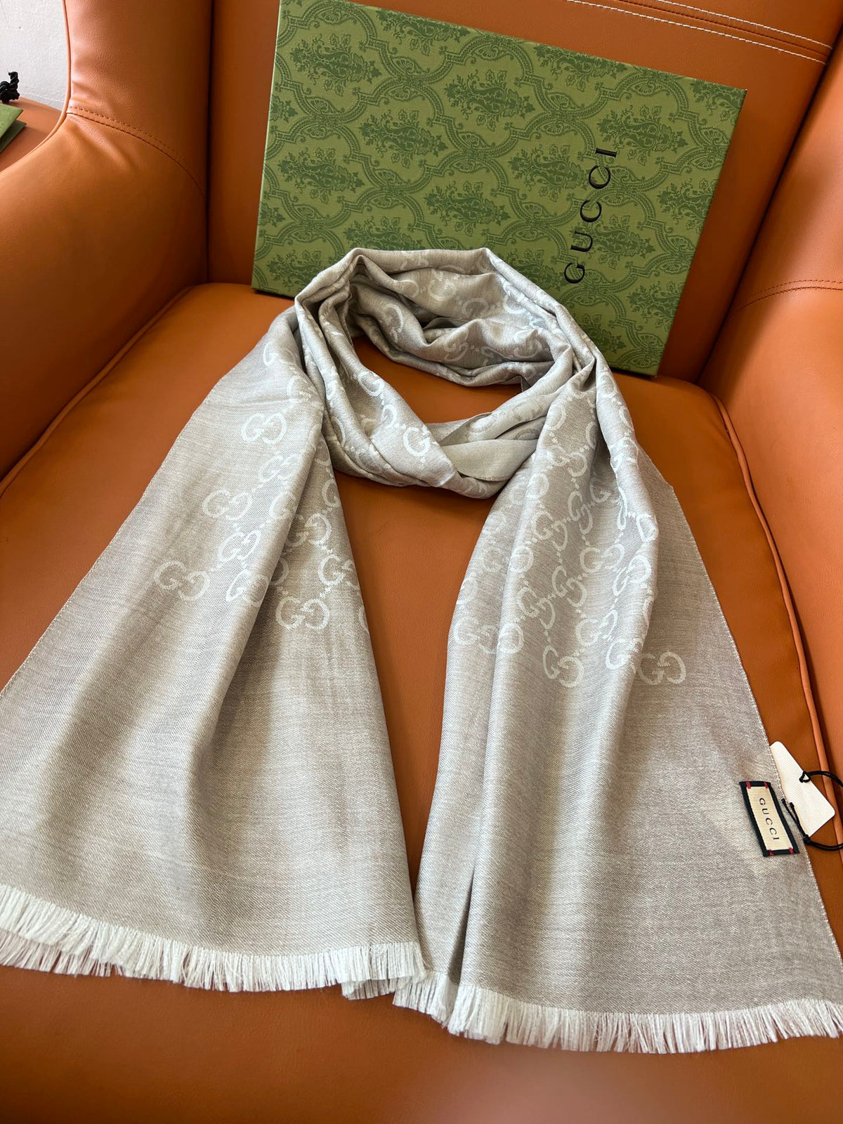 Gucci Jacquard Logo Detail Scarf - 985844482 - Photo 6