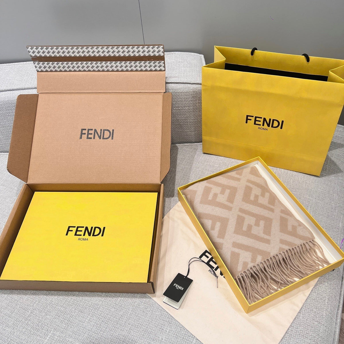 Fendi Jacquard Logo Detail Scarf - 1245377984 - Photo 6