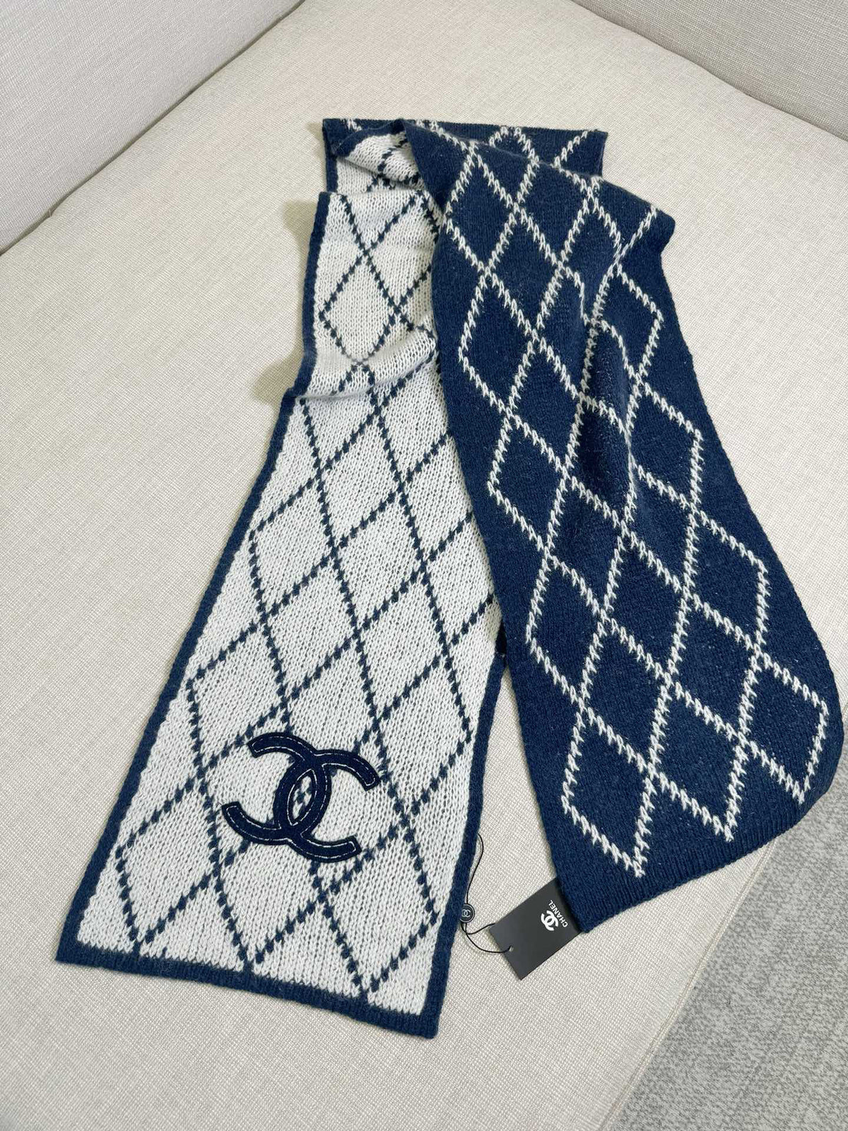 Chanel Logo Detail Knit Scarf - 974269999 - Photo 6