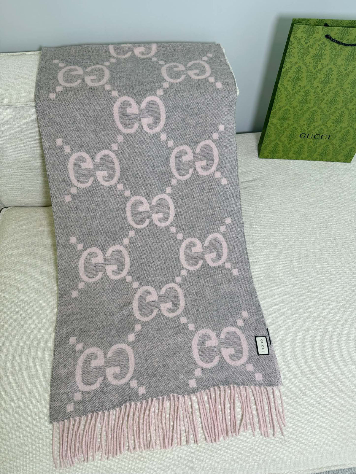 Gucci Jacquard Colorblock Scarf - 973282665 - Photo 6
