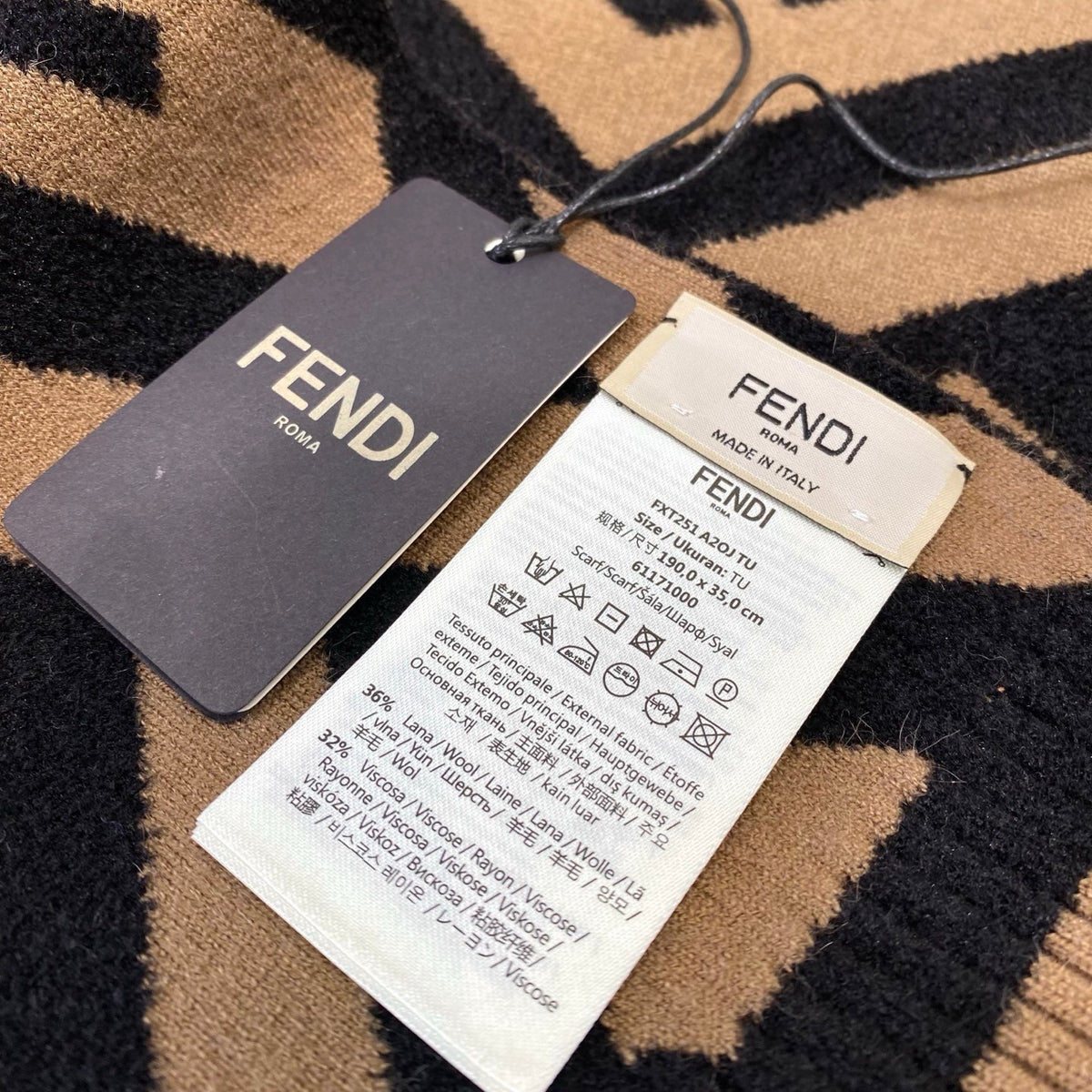 Fendi Jacquard Logo Detail Scarf - 1245380499 - Photo 6