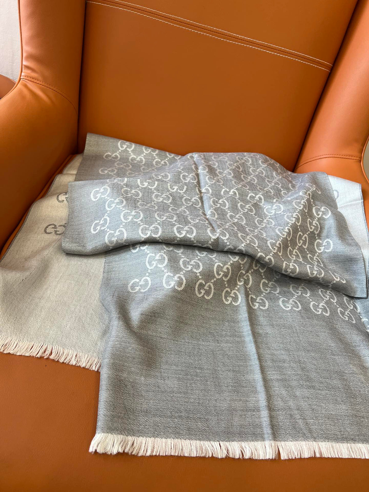 Gucci Jacquard Logo Detail Scarf - 934801552 - Photo 6