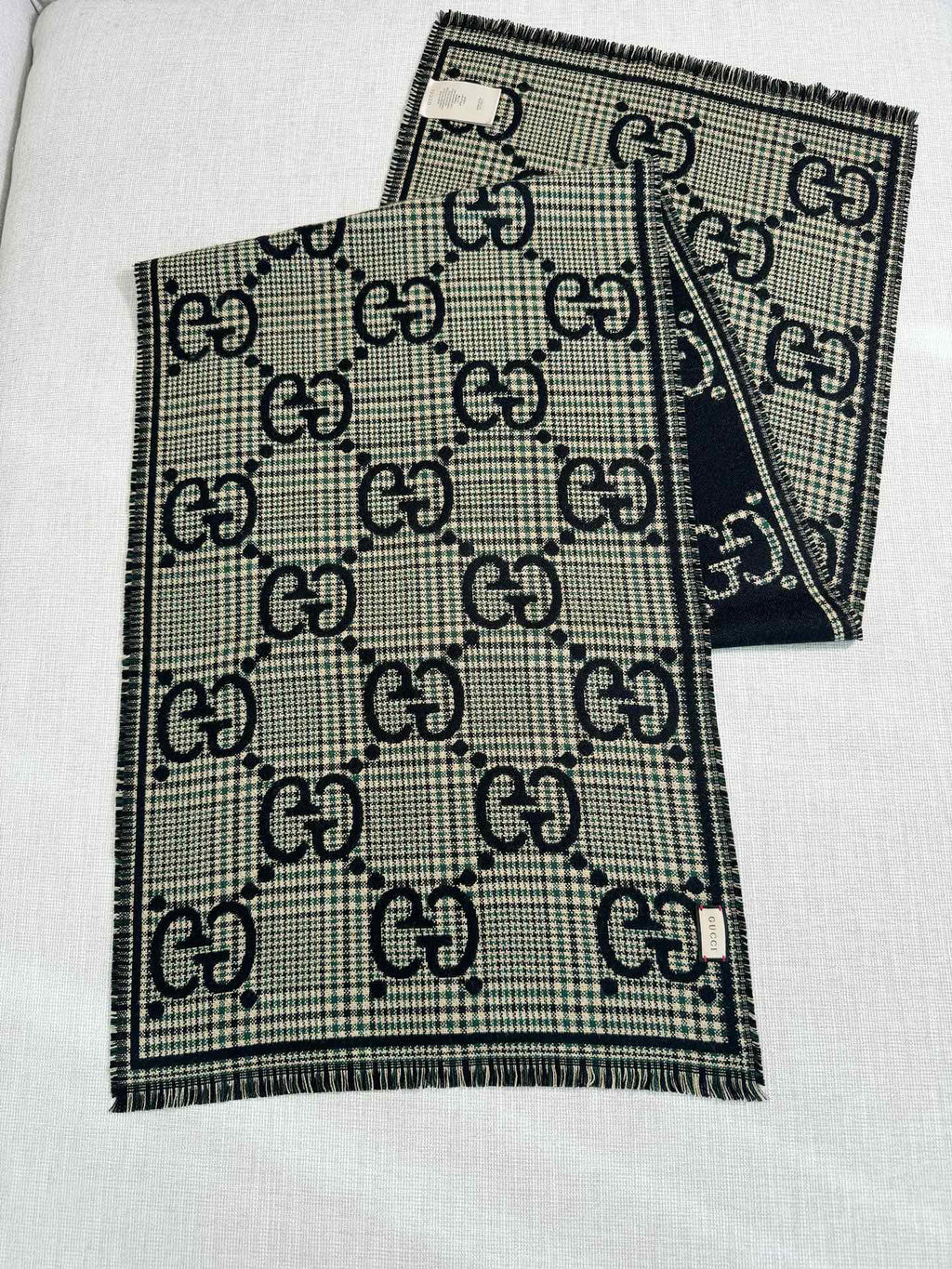 Gucci Check Pattern Jacquard Scarf - 970502354 - Photo 6