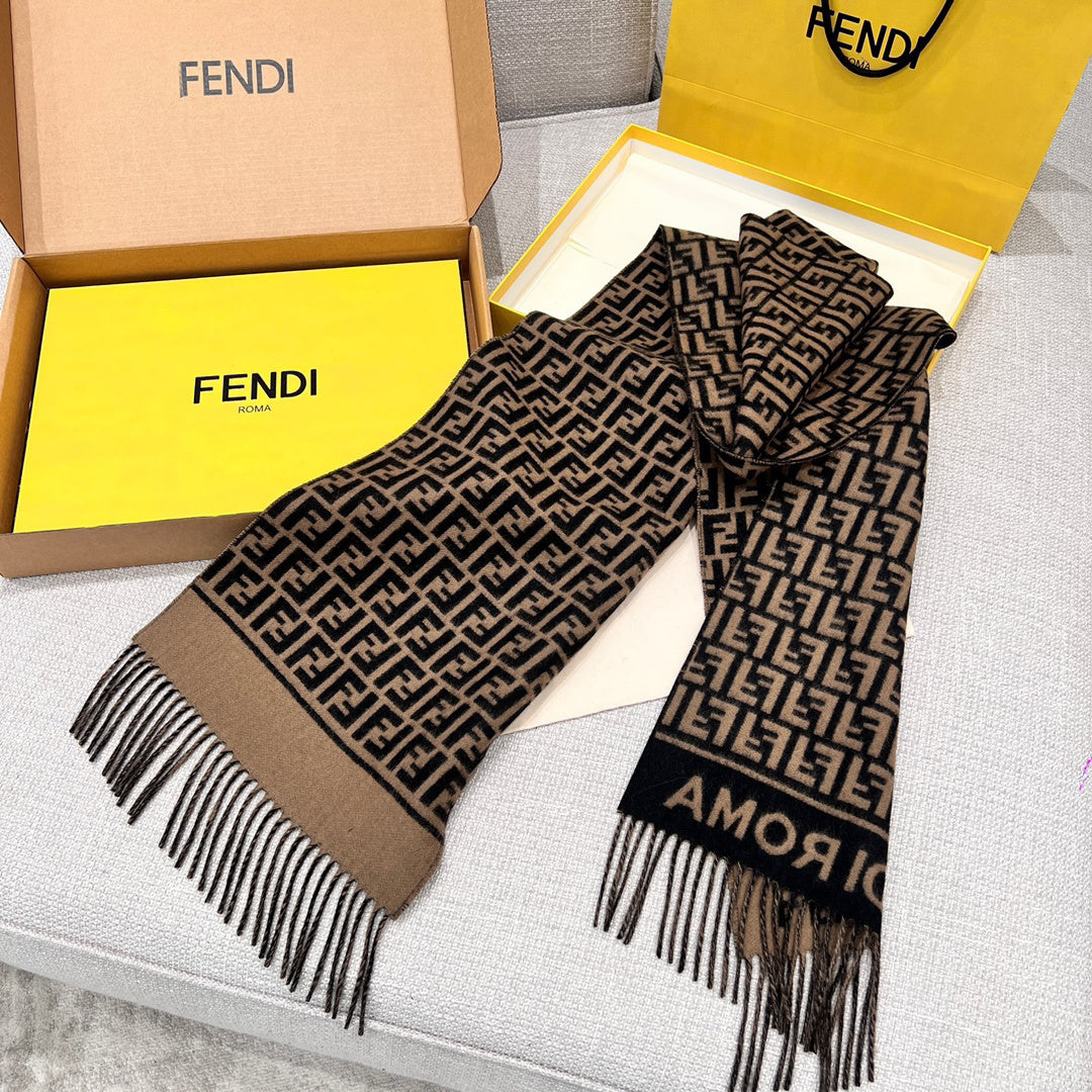Fendi Jacquard Logo Detail Scarf - 984596780 - Photo 7