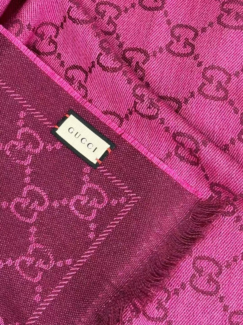 Gucci Jacquard Logo Detail Scarf - 946571899 - Photo 7