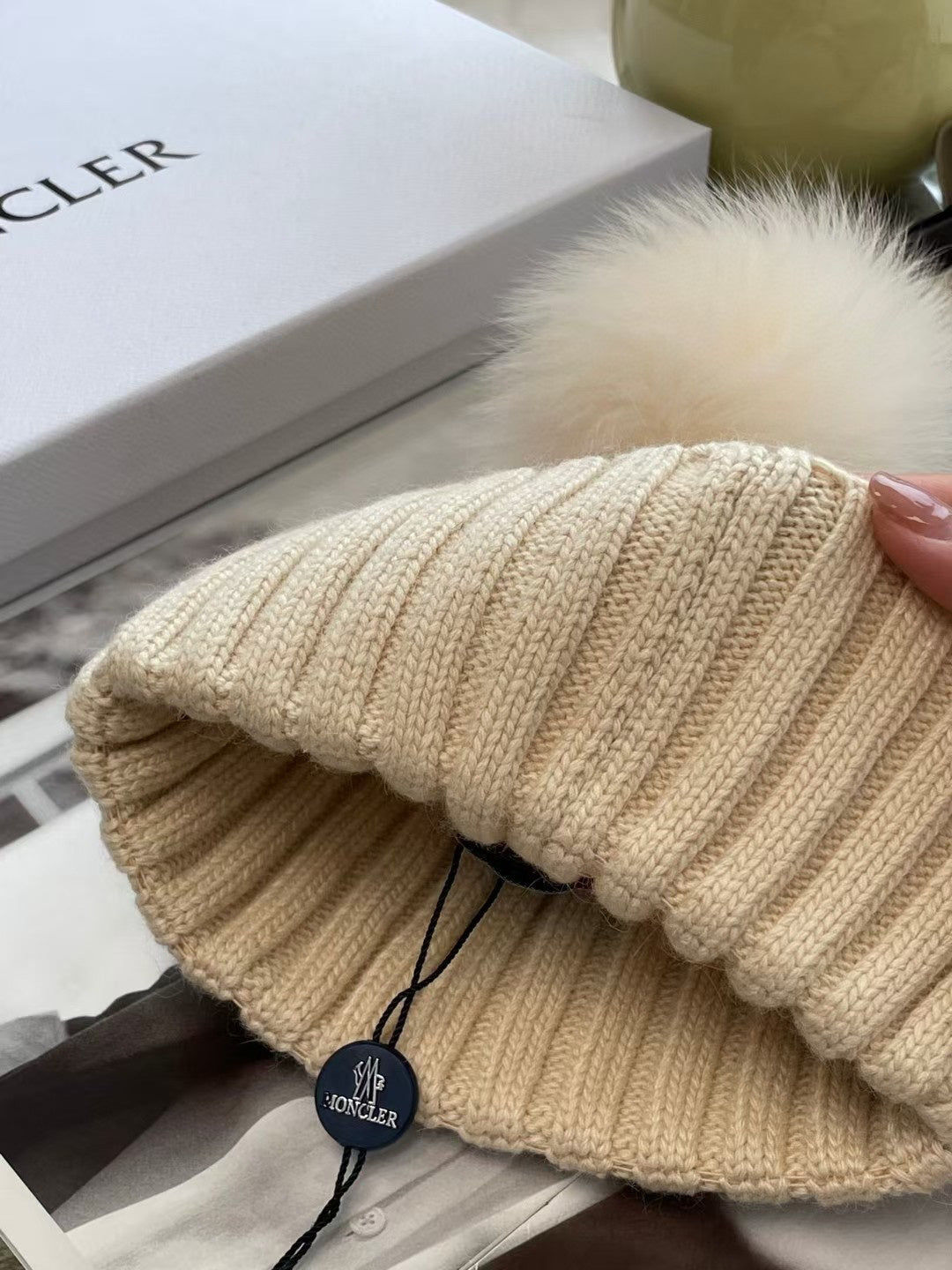Moncler Knit Pom-Pom Beanie - 1107214056 - Photo 7