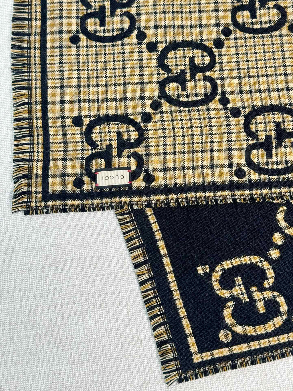 Gucci Check Pattern Jacquard Scarf - 970502420 - Photo 7