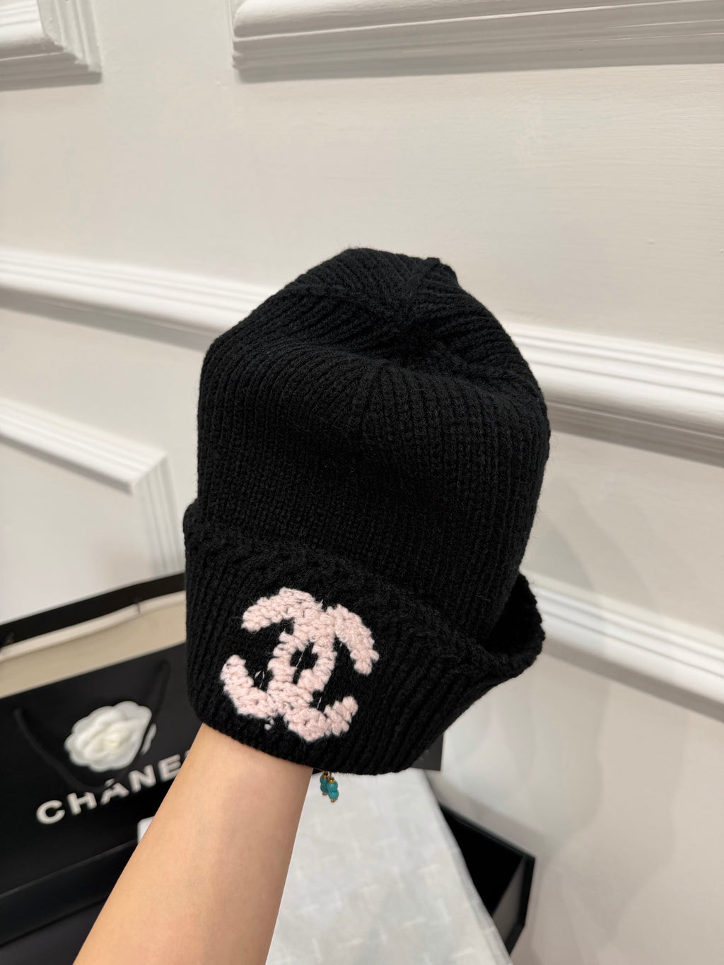 Chanel Jacquard Colorblock Beanie - 1245544461 - Photo 7