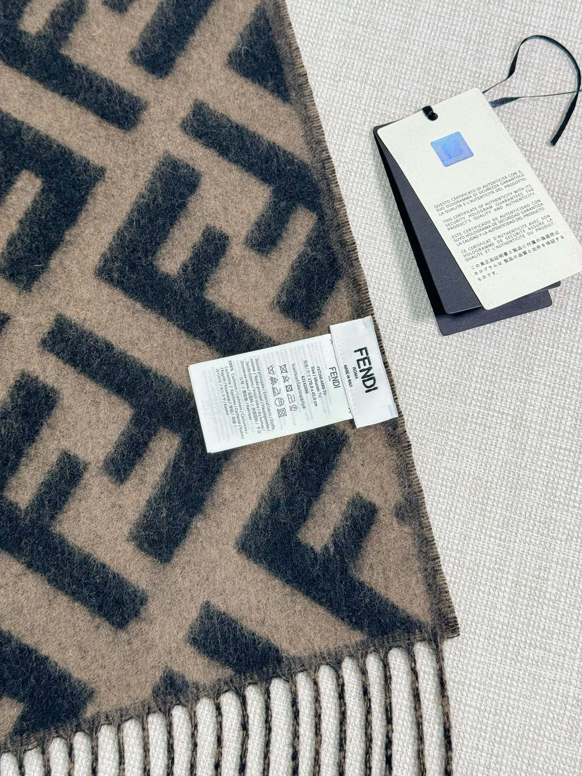 Fendi Jacquard Logo Detail Scarf - 973645456 - Photo 7