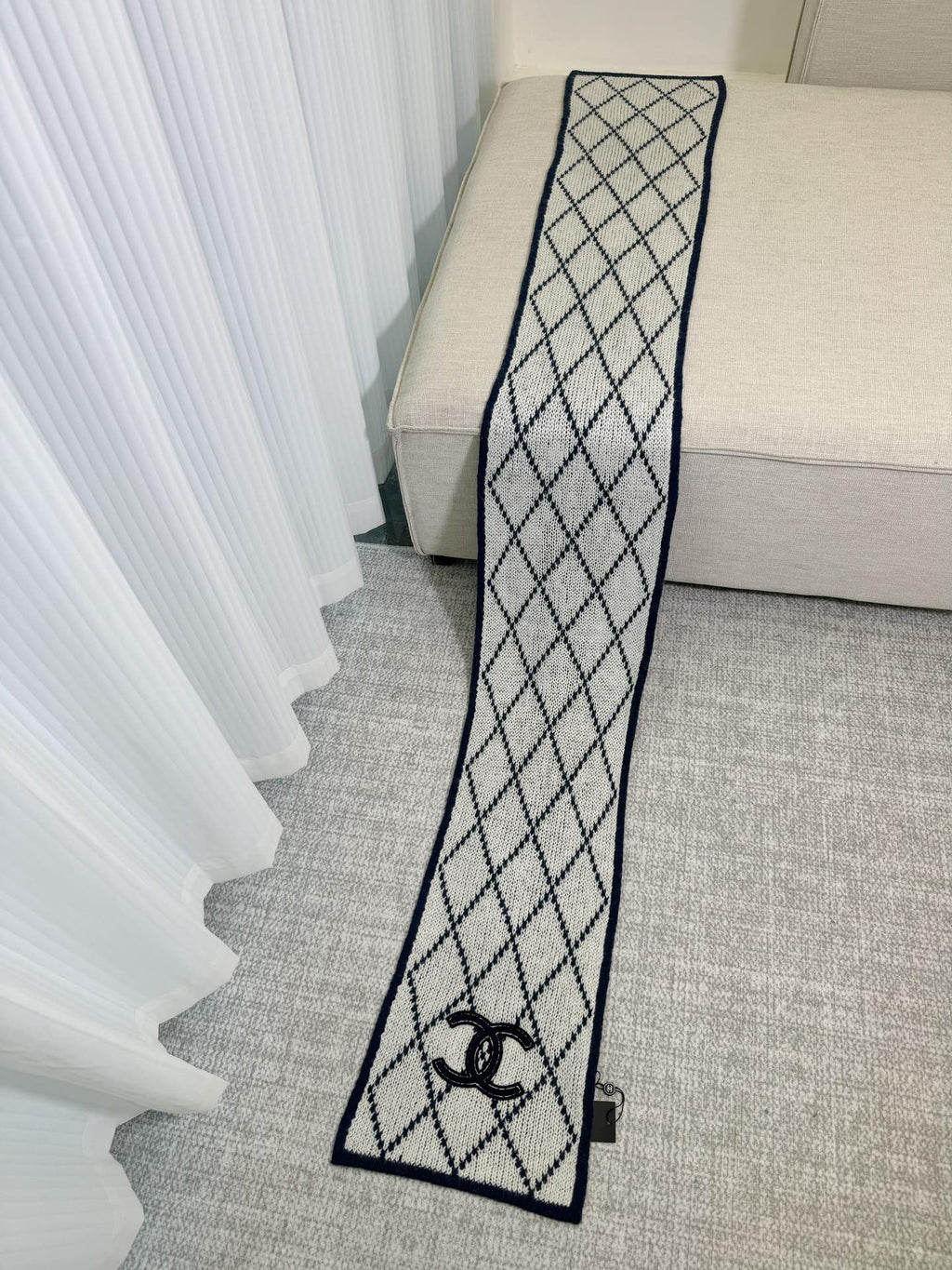 Chanel Logo Detail Knit Scarf - 974269999 - Photo 7