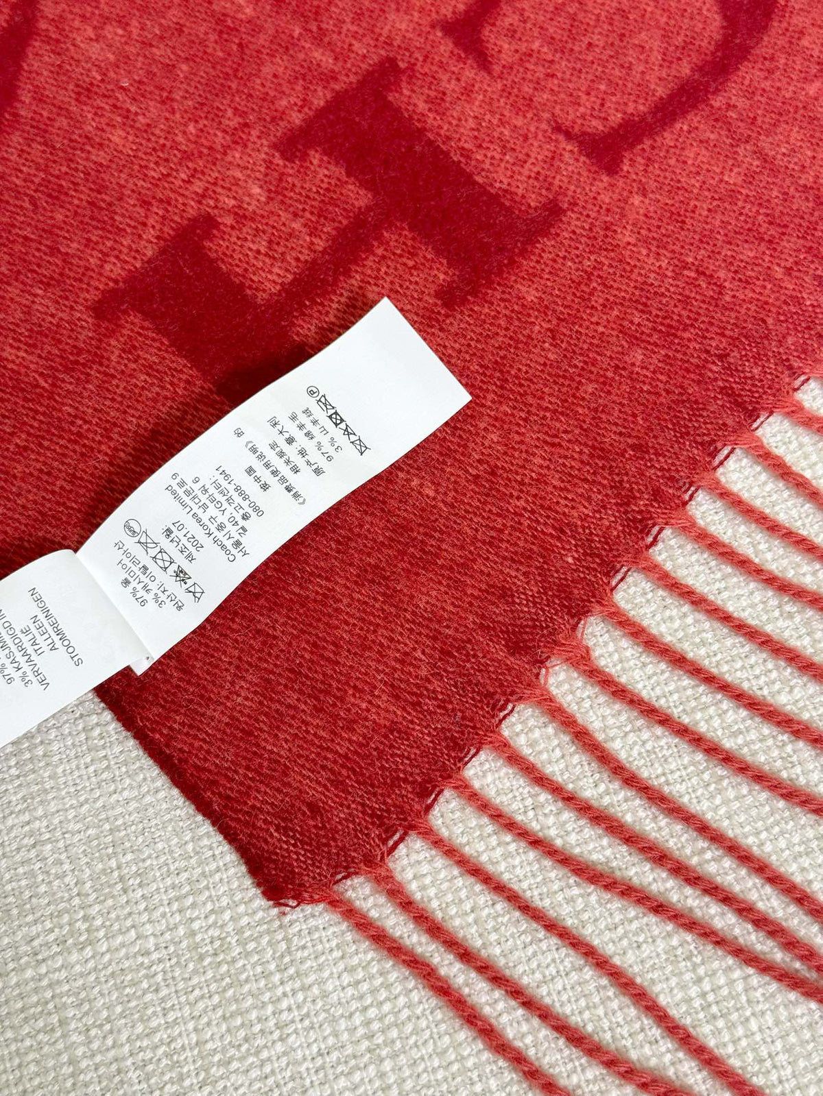 Coach Logo Detail Scarf - 973282494 - Photo 7