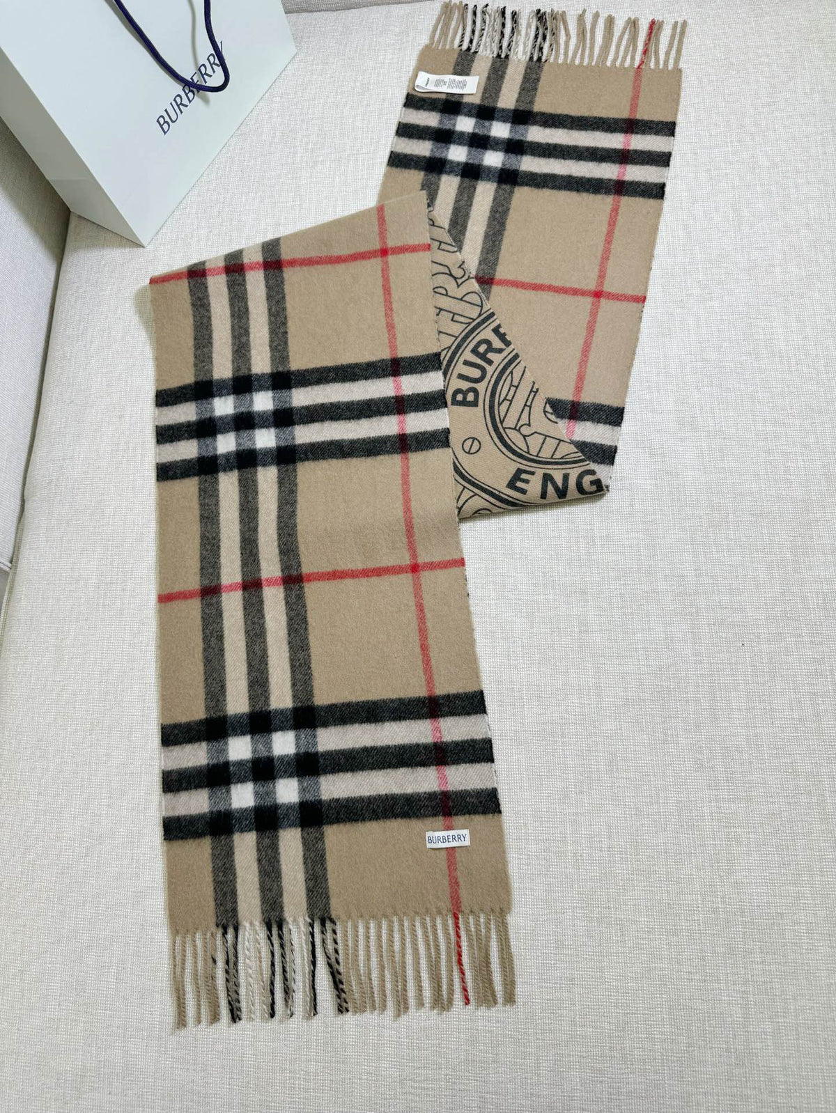 Burberry Check Pattern Printed Scarf - 973645619 - Photo 7
