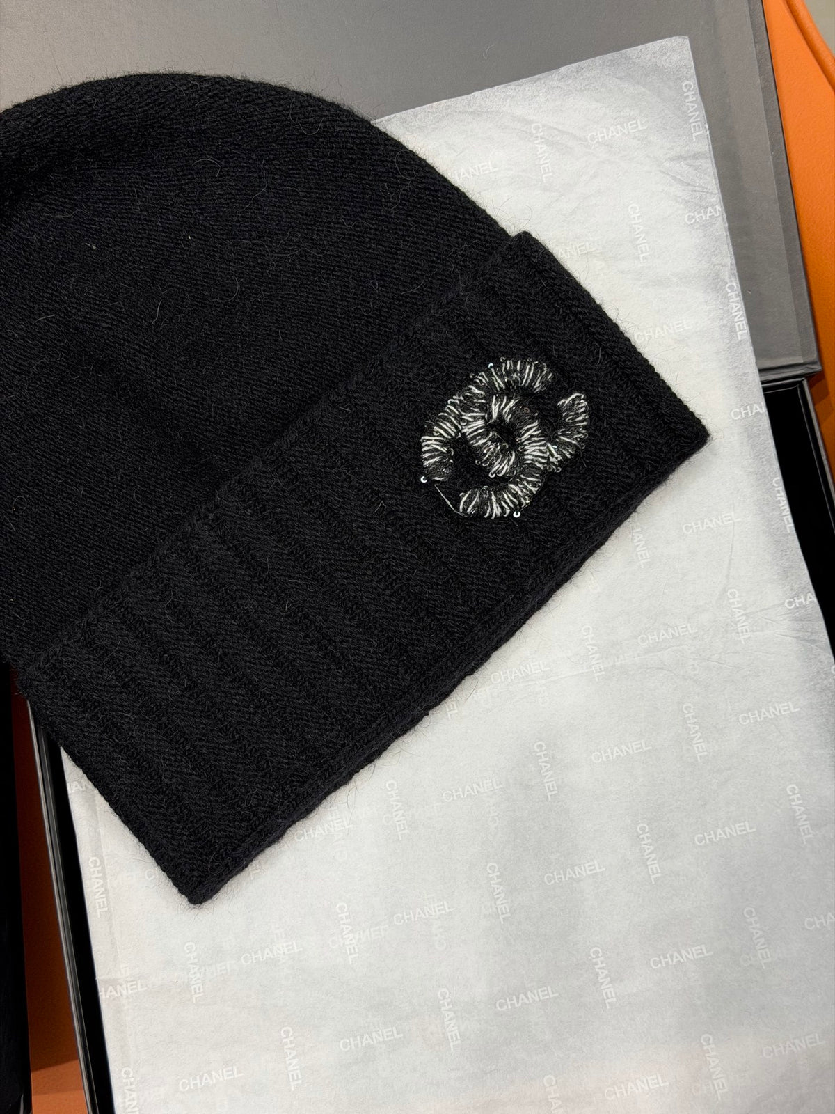 Chanel Embroidered Knit Beanie - 1245544682 - Photo 7