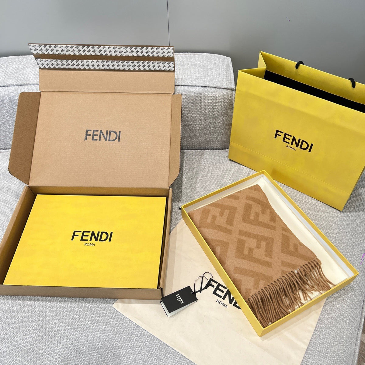 Fendi Jacquard Logo Detail Scarf - 1245377068 - Photo 7