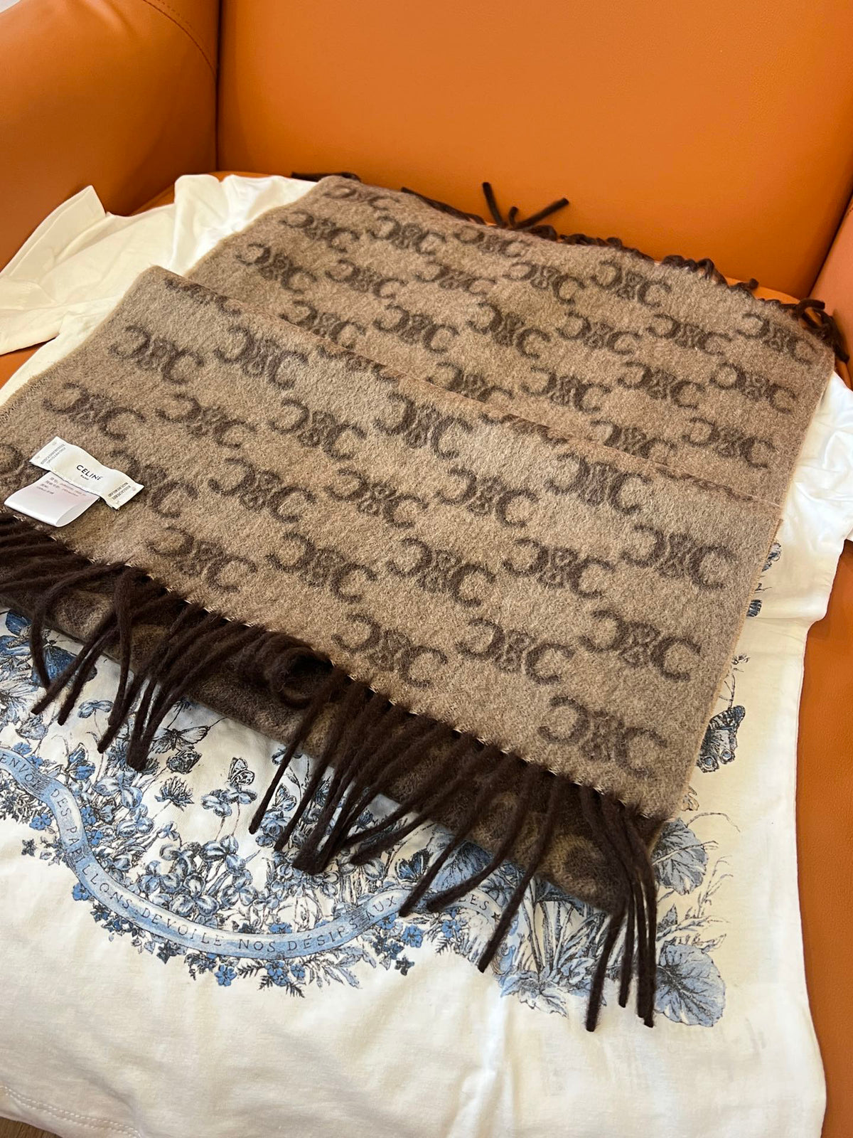Celine Logo Detail Scarf - 984597208 - Photo 7