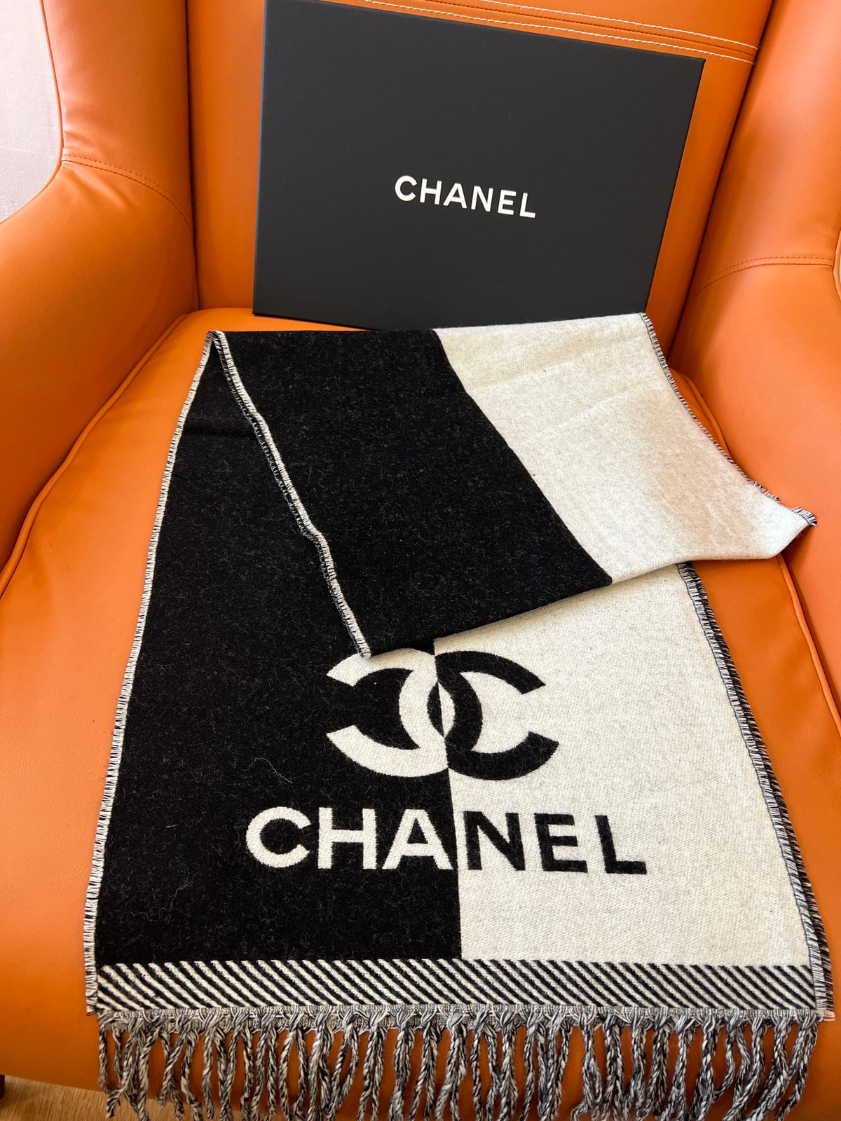 Chanel Jacquard Colorblock Scarf - 985844045 - Photo 7