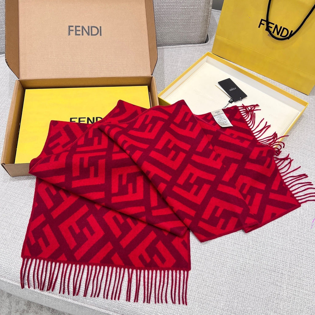 Fendi Jacquard Logo Detail Scarf - 1245378394 - Photo 7