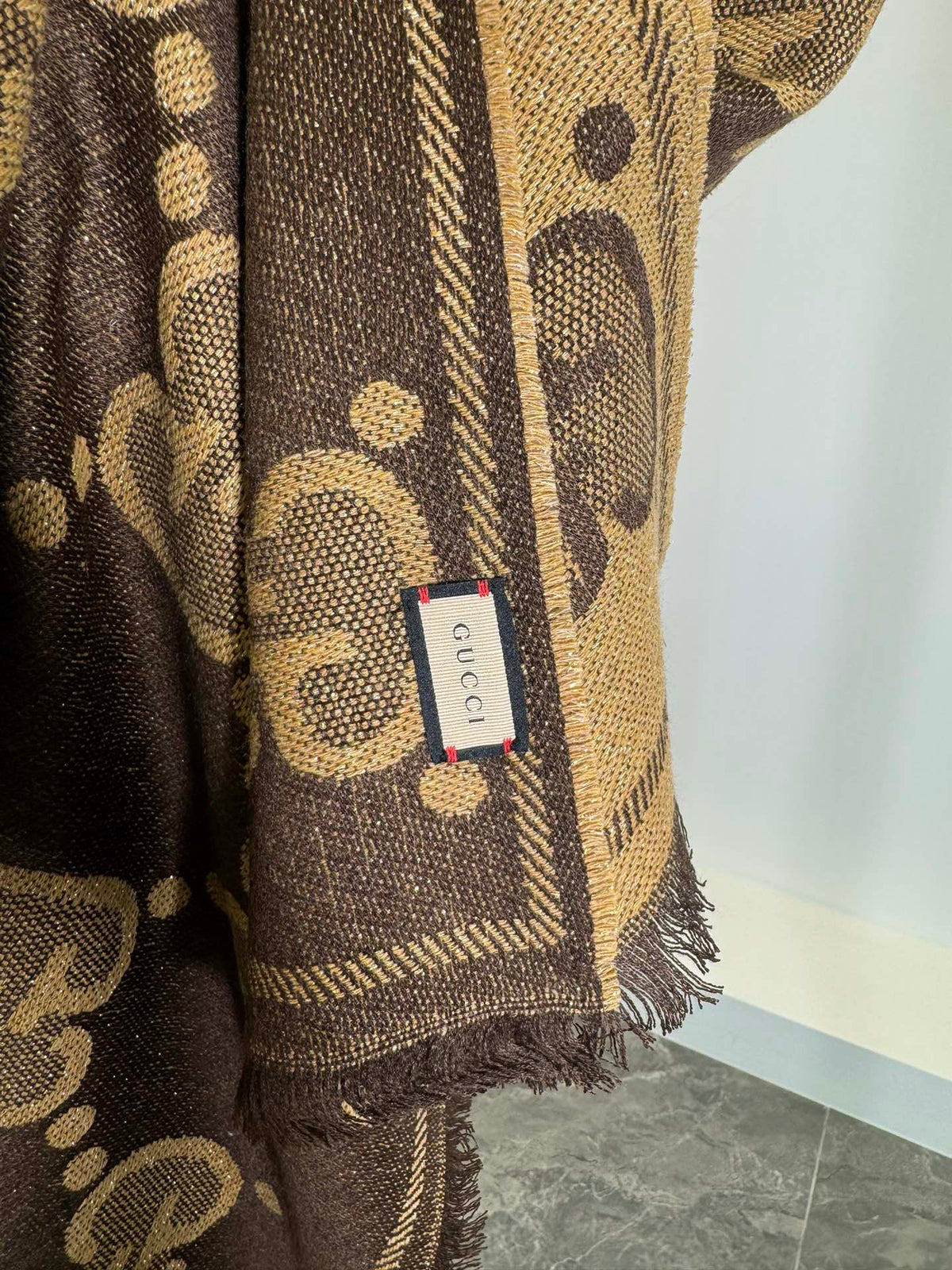Gucci Jacquard Logo Detail Scarf - 973237668 - Photo 7