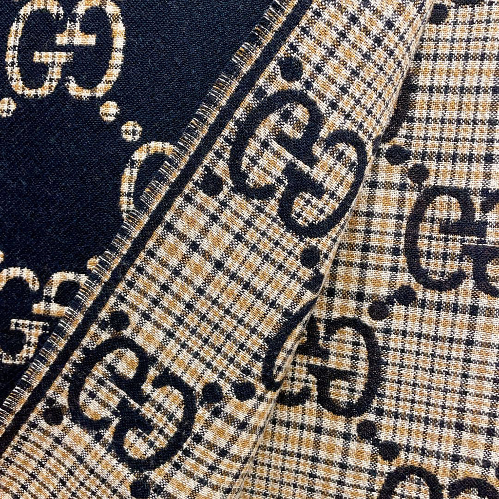 Gucci Check Pattern Logo Detail Scarf - 974834644 - Photo 7
