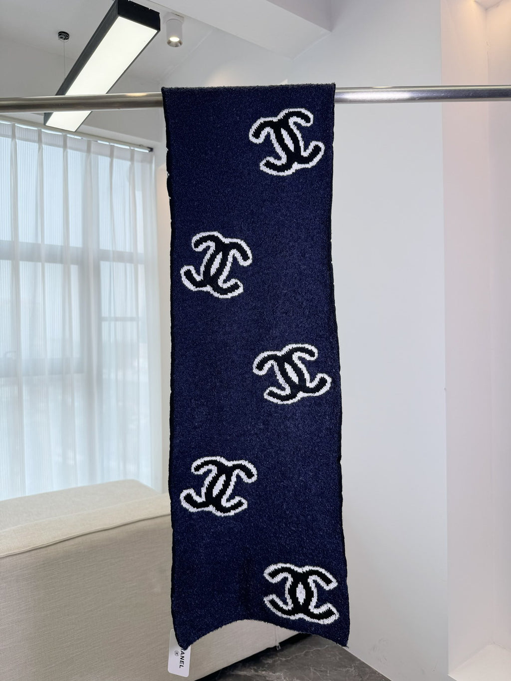 Chanel Embroidered Knit Scarf - 973644577 - Photo 7