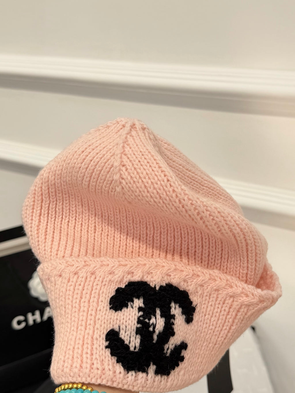 Chanel Jacquard Colorblock Beanie - 1245544416 - Photo 7