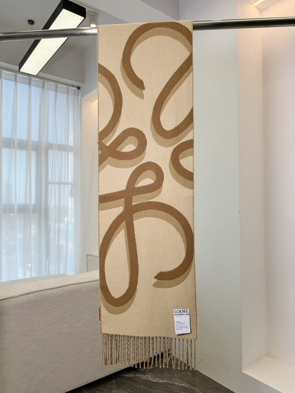Loewe Jacquard Logo Detail Scarf - 973237724 - Photo 8