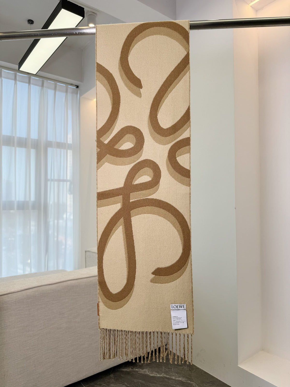 Loewe Jacquard Logo Detail Scarf - 973237724 - Photo 8