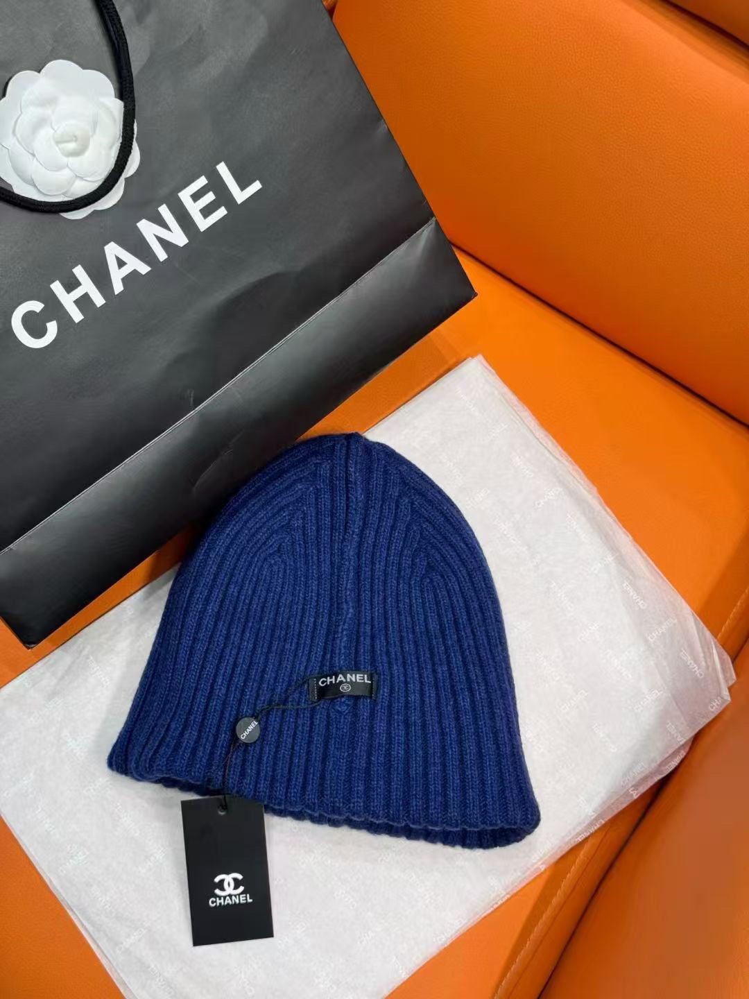 Chanel Logo Detail Knit Beanie - 1149273282 - Photo 8