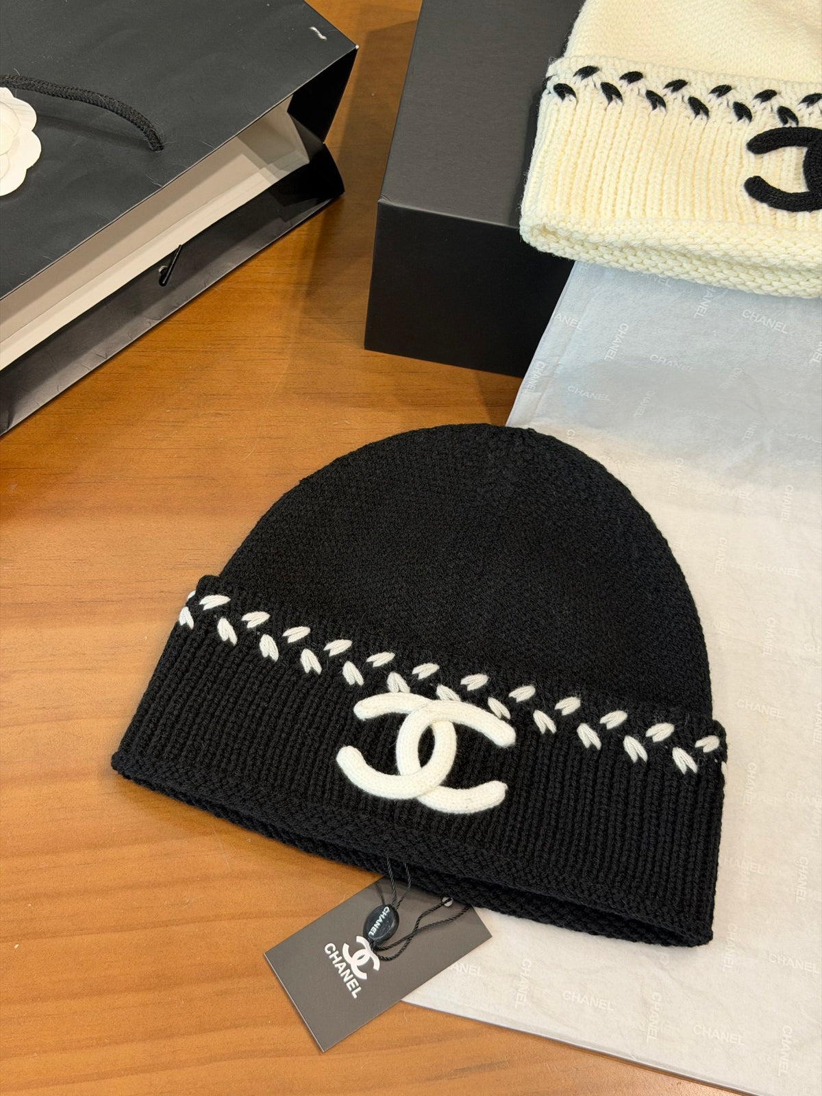 Chanel Colorblock Knit Beanie - 1245544057 - Photo 8