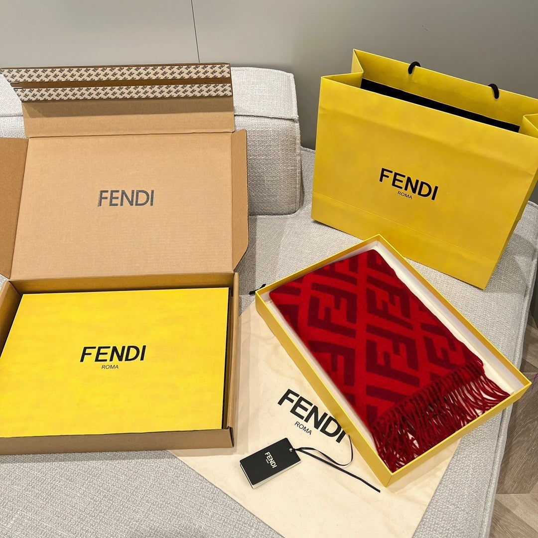 Fendi Jacquard Logo Detail Scarf - 1245378394 - Photo 8
