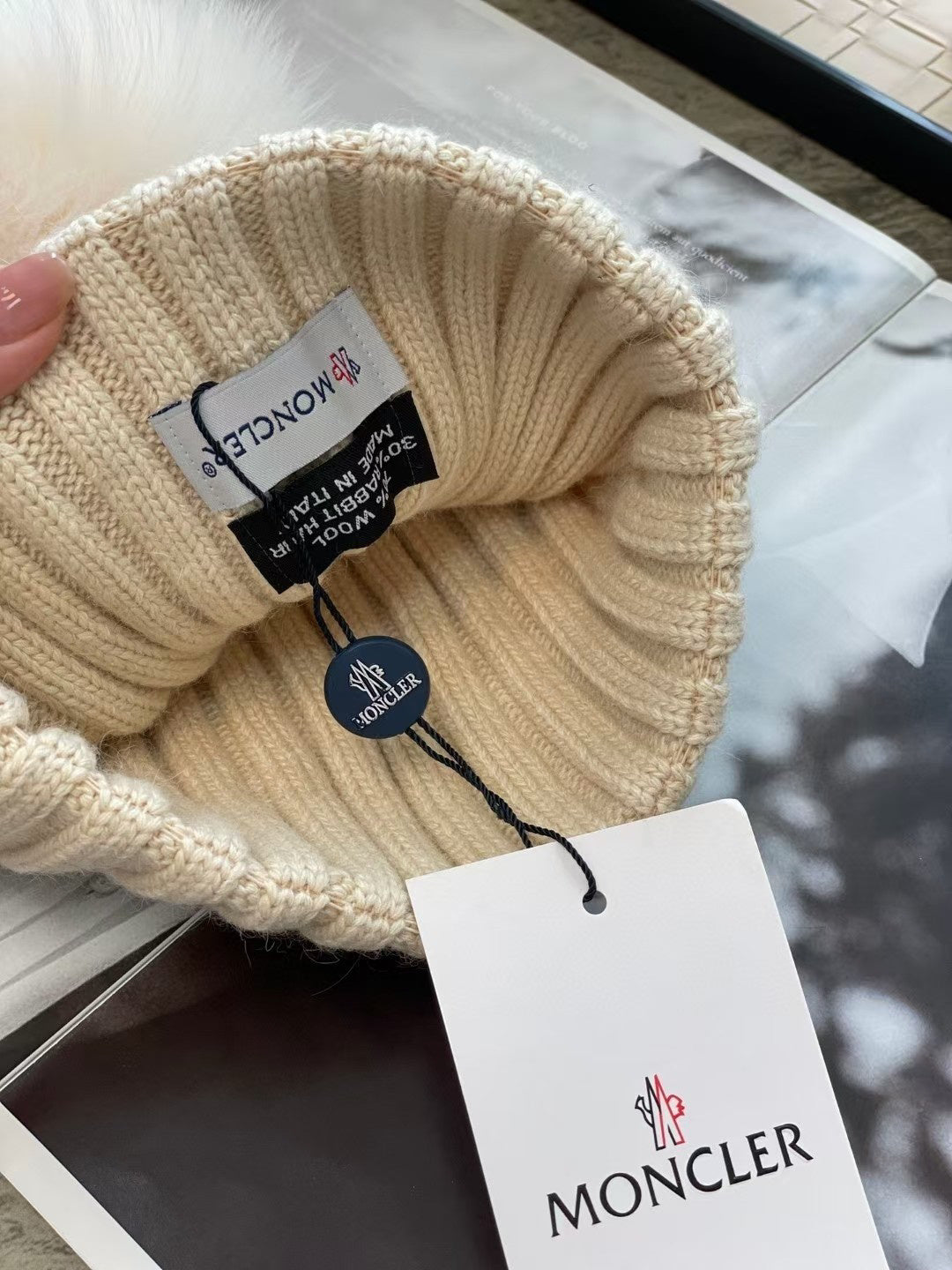 Moncler Knit Pom-Pom Beanie - 1107214056 - Photo 8