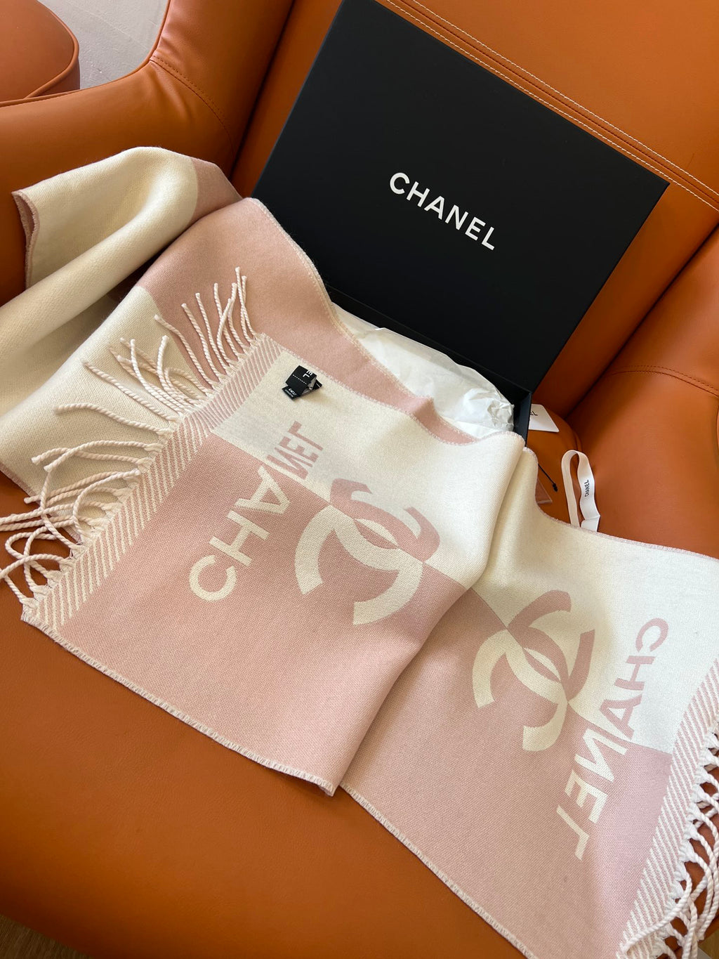 Chanel Jacquard Colorblock Scarf - 985843958 - Photo 8