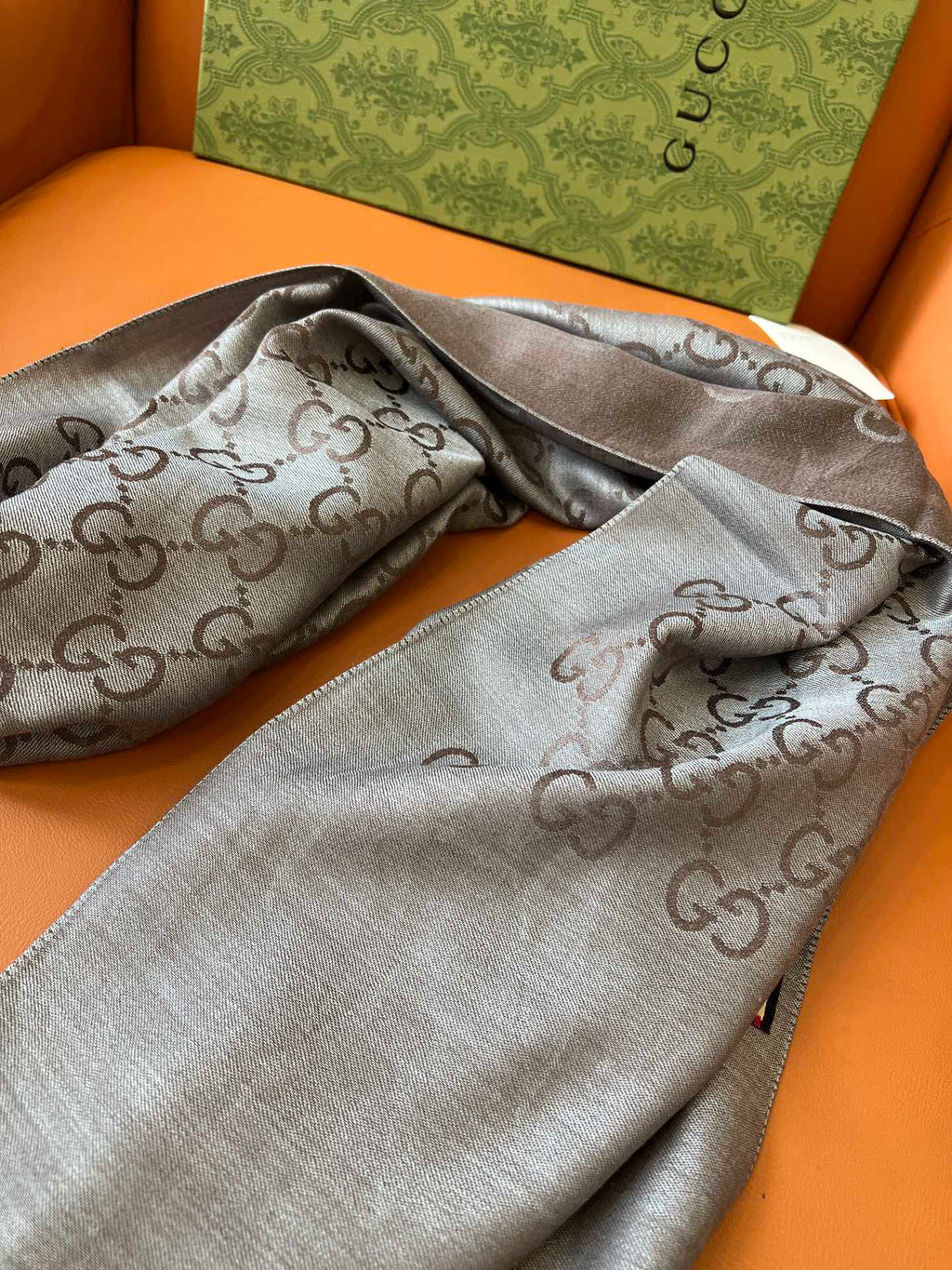 Gucci Jacquard Logo Detail Scarf - 985844359 - Photo 8