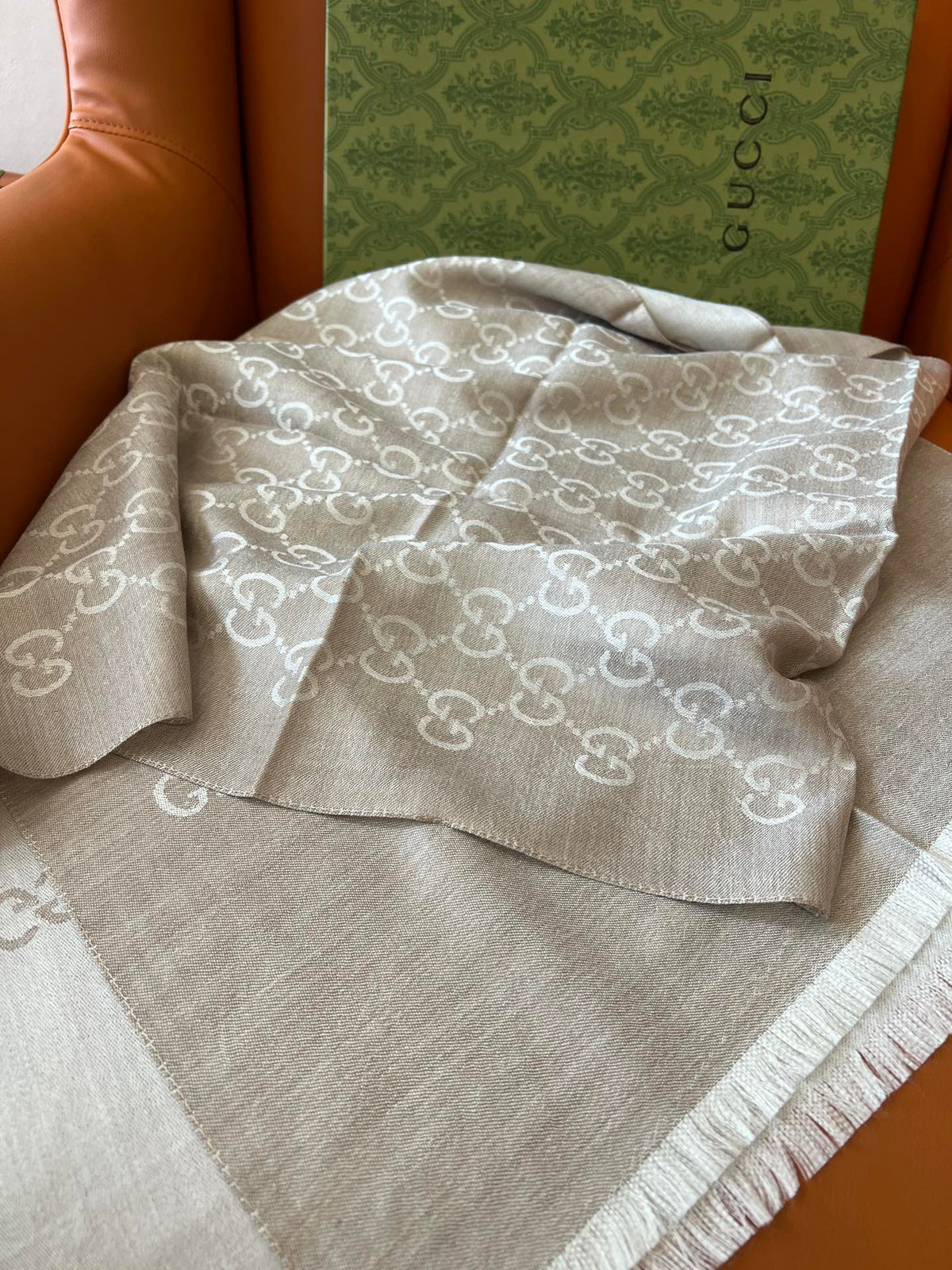 Gucci Jacquard Logo Detail Scarf - 985844482 - Photo 8