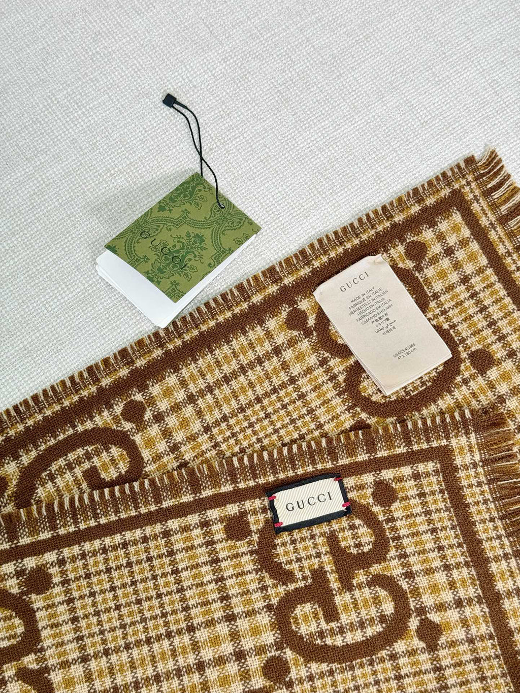 Gucci Check Pattern Jacquard Scarf - 970502388 - Photo 9