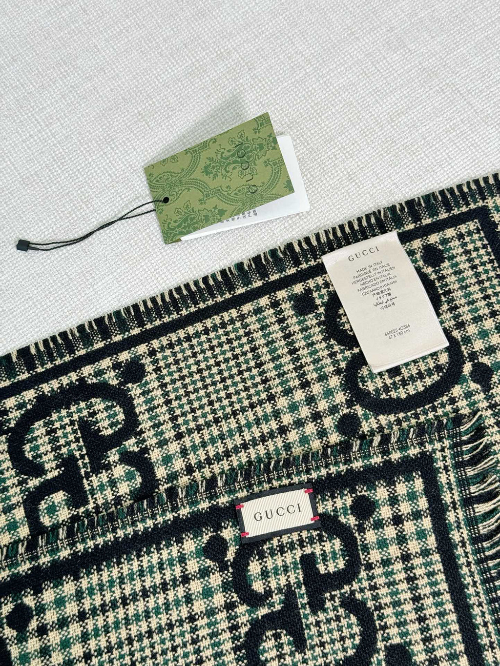 Gucci Check Pattern Jacquard Scarf - 970502354 - Photo 9