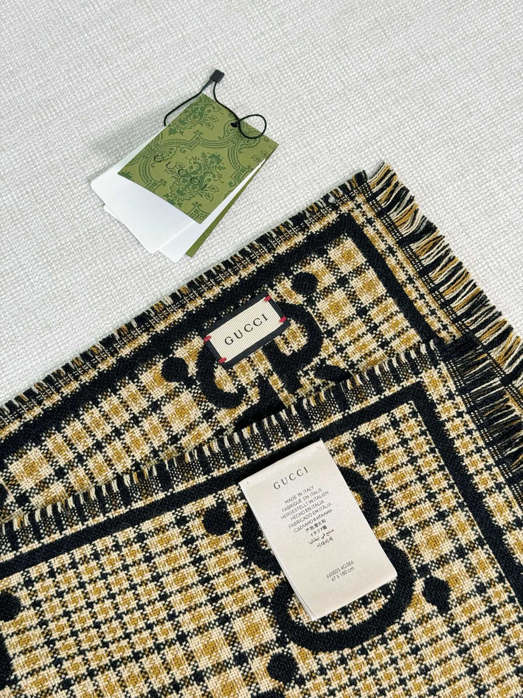 Gucci Check Pattern Jacquard Scarf - 970502420 - Photo 9