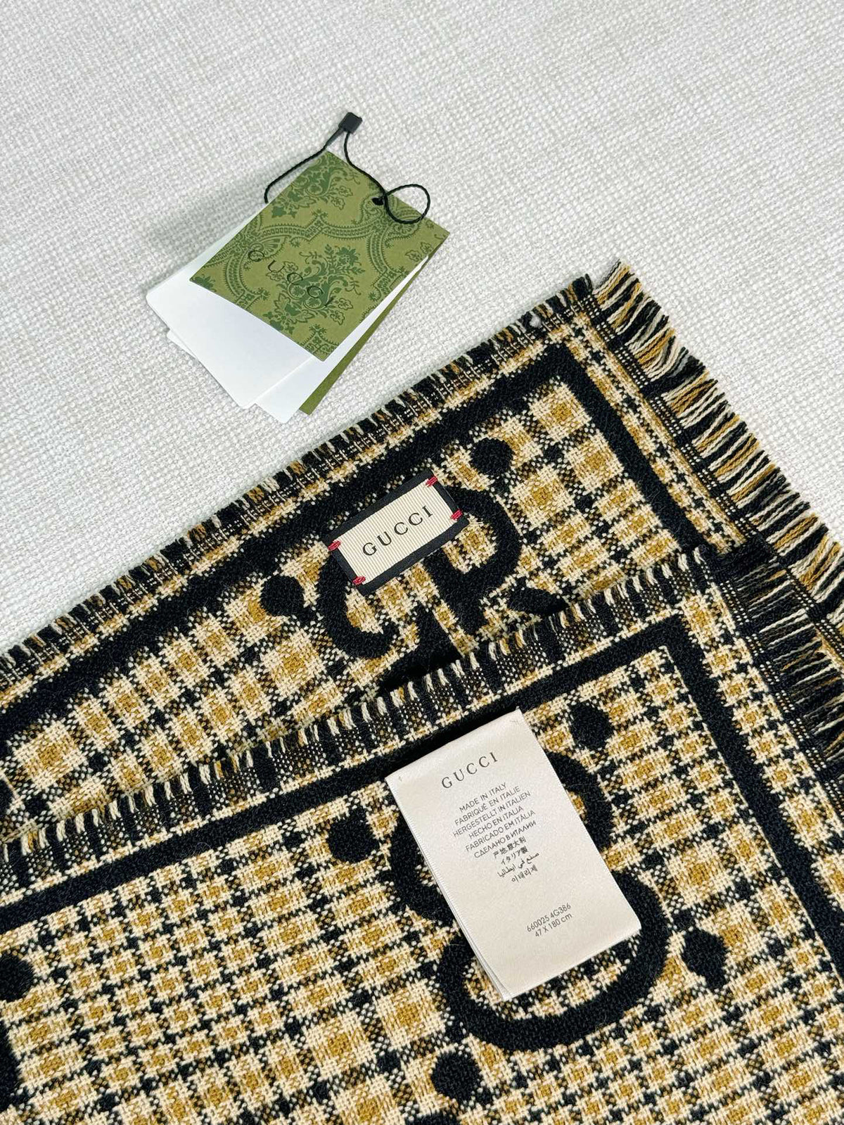 Gucci Check Pattern Jacquard Scarf - 970502420 - Photo 9