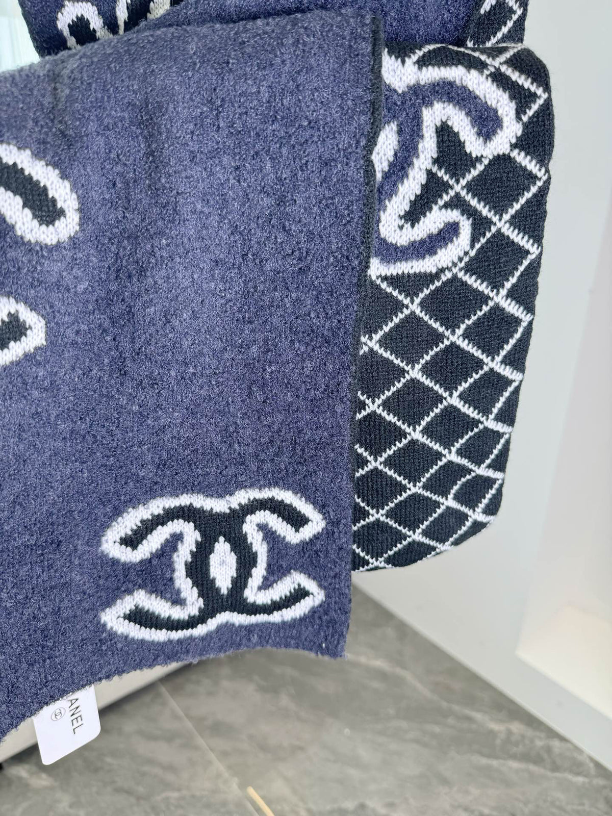 Chanel Embroidered Knit Scarf - 973644577 - Photo 9