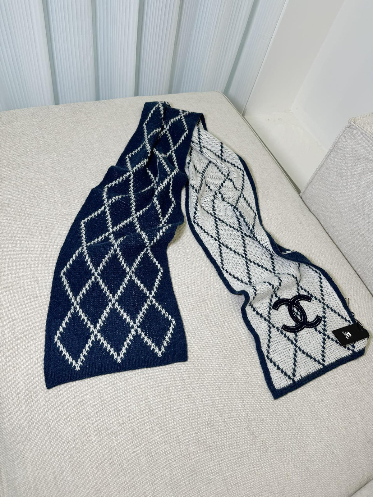 Chanel Logo Detail Knit Scarf - 974269999 - Photo 9
