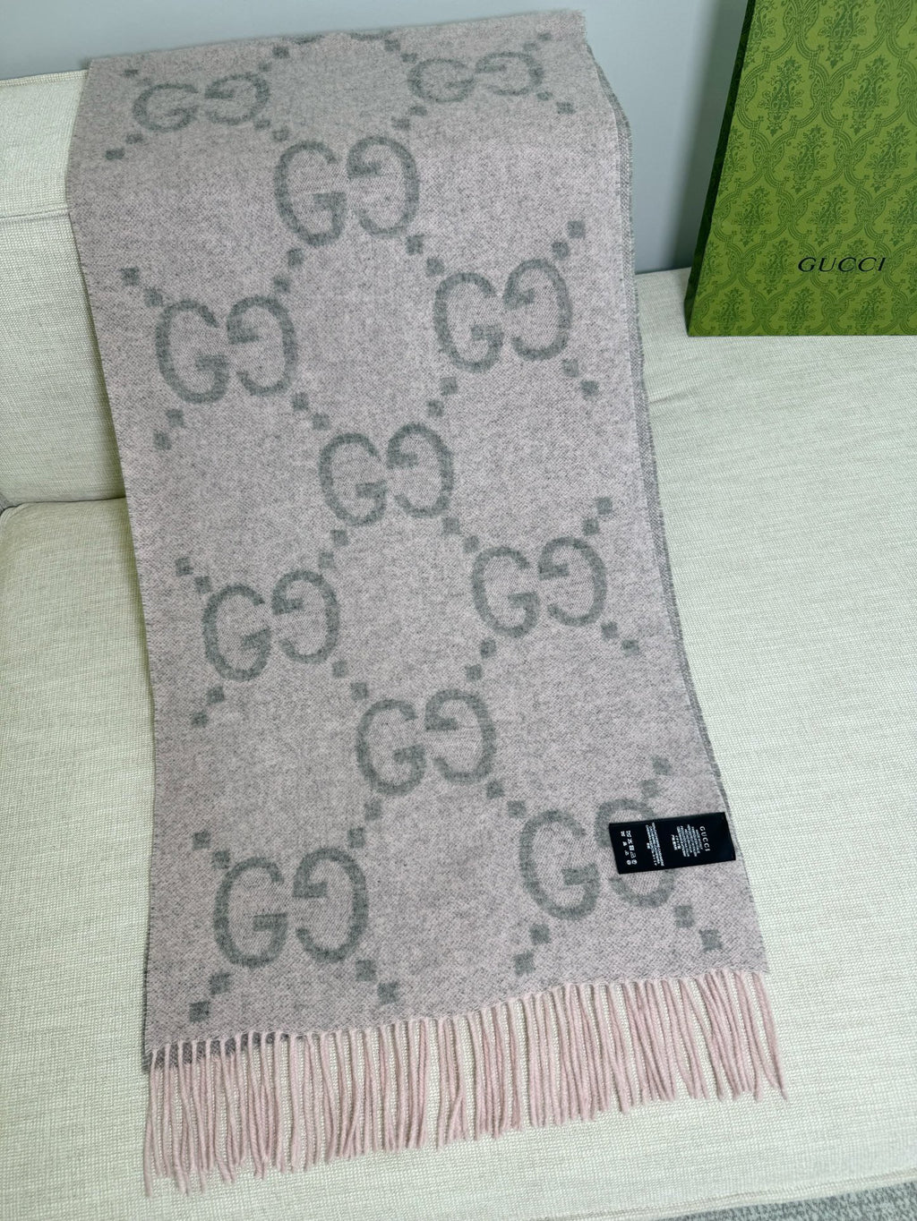 Gucci Jacquard Colorblock Scarf - 973282665 - Photo 9