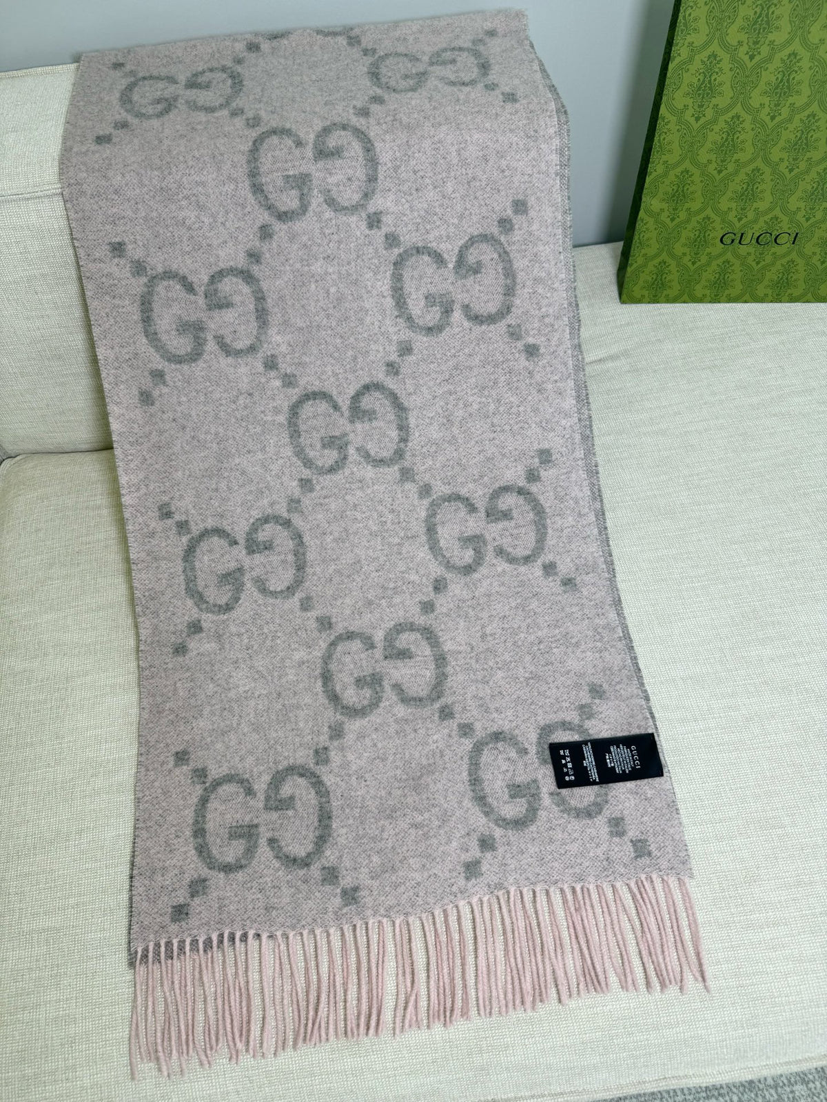 Gucci Jacquard Colorblock Scarf - 973282665 - Photo 9