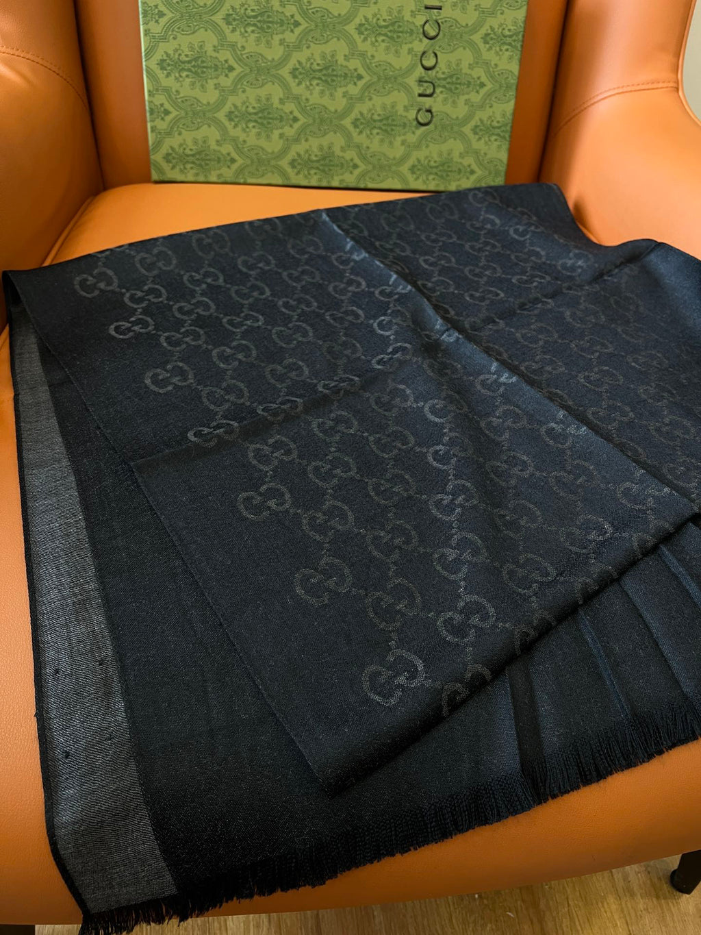 Gucci Jacquard Logo Detail Scarf - 934801515 - Photo 9