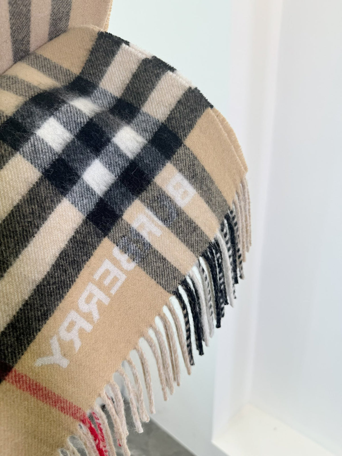 Burberry Check Pattern Colorblock Scarf - 973644965 - Photo 9