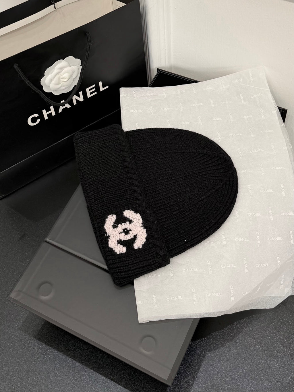 Chanel Jacquard Colorblock Beanie - 1245544461 - Photo 9