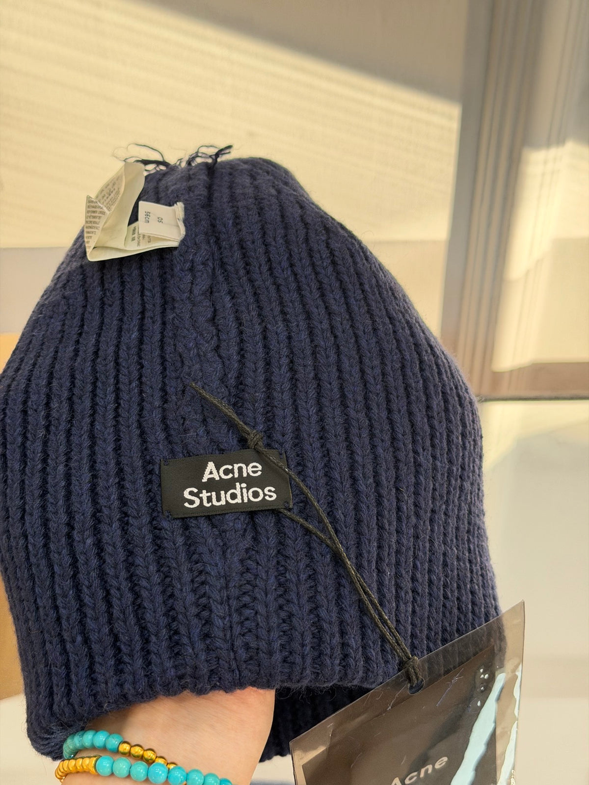 Acne Studios Embroidered Colorblock Beanie - 1243996902 - Photo 9