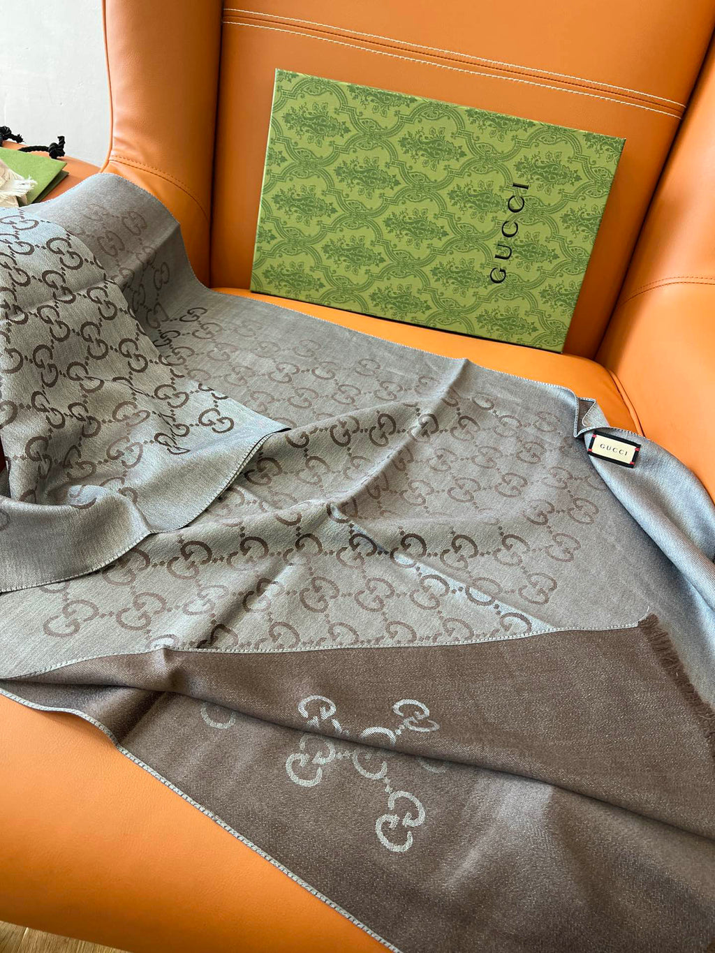 Gucci Jacquard Logo Detail Scarf - 985844359 - Photo 9