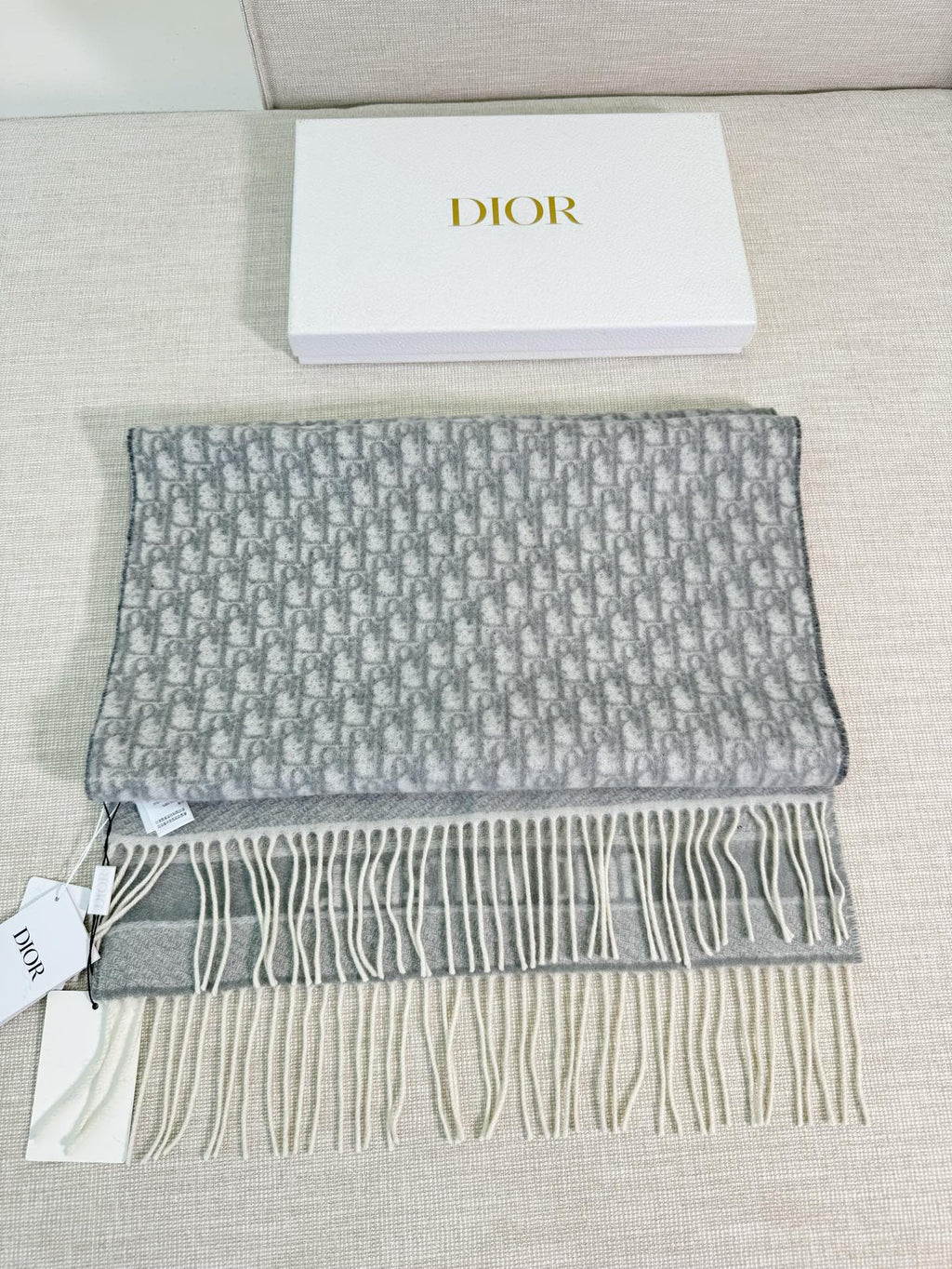 Dior Jacquard Logo Detail Scarf - 973646348 - Photo 9