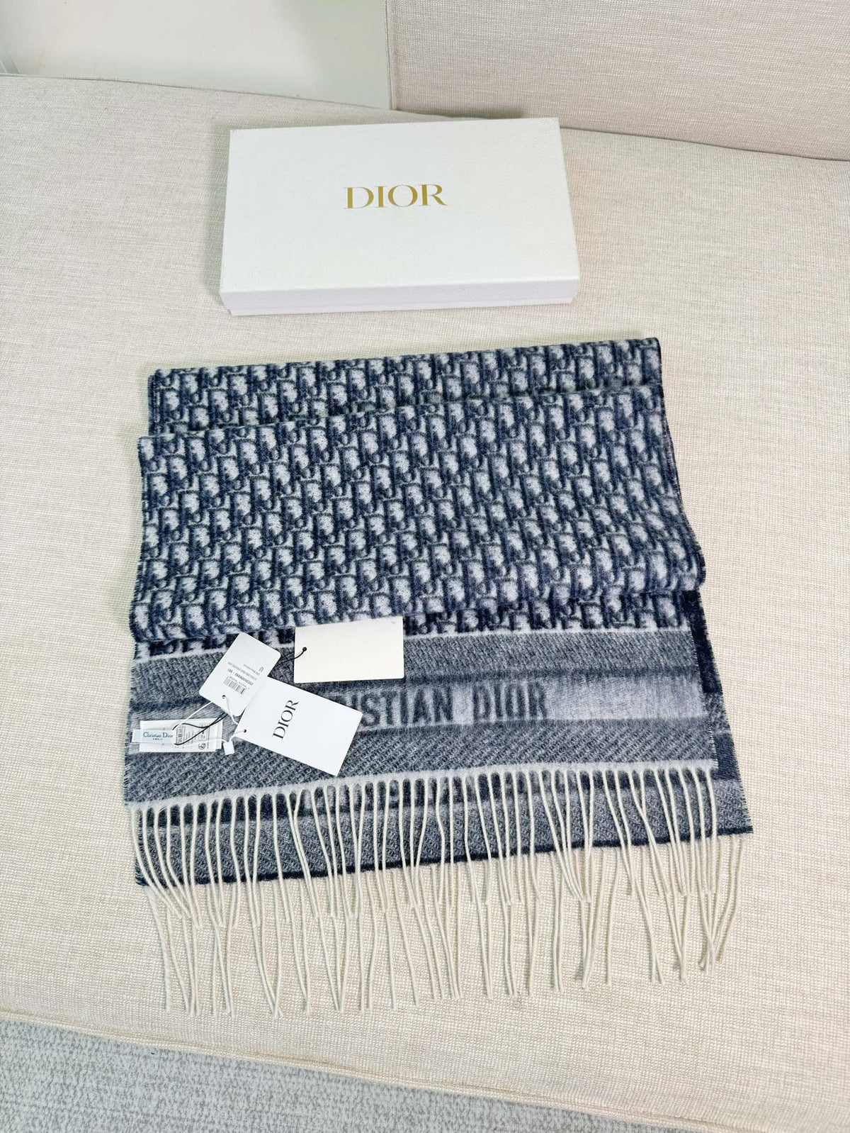 Dior Jacquard Logo Detail Scarf - 973646398 - Photo 9