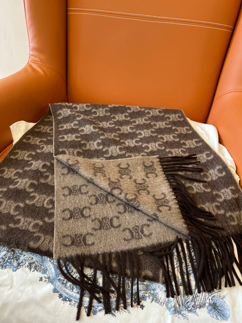 Celine Logo Detail Scarf - 984597208 - Photo 9